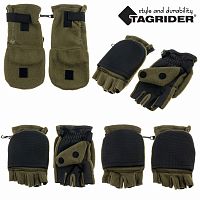 Рукавицы-перчатки Tagrider 0913-14 беспалые неопрен. флис L хаки