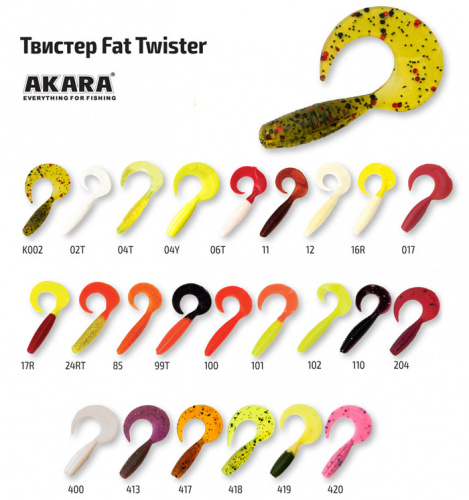Твистер Akara Fat Twister 25 (T1) 419 (12 шт.)