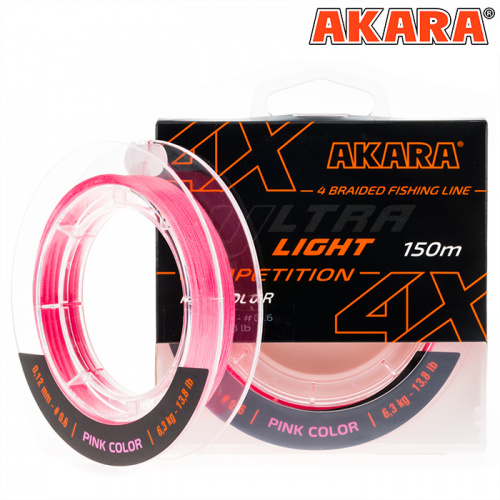 Шнур Akara Ultra Light Competition Pink 150 м 0,12 фото 2