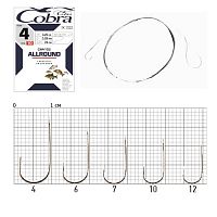 Крючки с поводком Cobra ALLROUND 70cm, 0,20mm, разм.4, 10шт.
