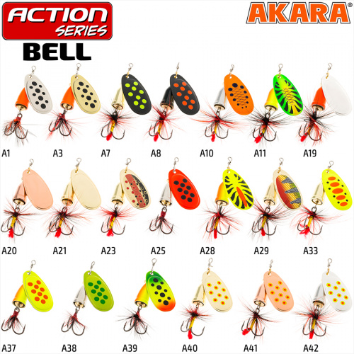 Блесна вращ. Akara Action Series Bell 3 8 гр. 2/7 oz. A41
