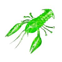 Резина Microkiller рачок 40мм, зеленый флюо, 8шт в уп.