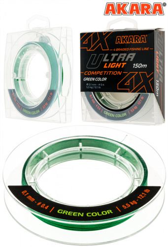 Шнур Akara Ultra Light Competition Green 150 м 0,10 фото 6