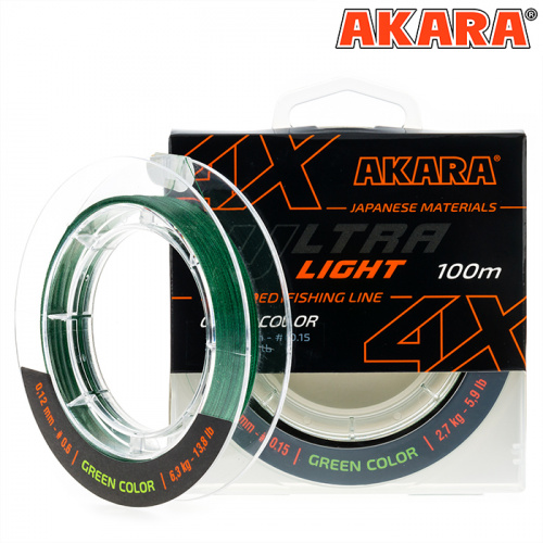 Шнур Akara Ultra Light Green 100 м 0,08 фото 2