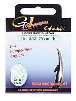 Крючки с поводком Gamakatsu Booklet FEEDER G1-101 разм. 16-0.12мм 75см 10шт.