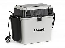 Ящик рыболов. зим. Salmo 2-х ярус.(из 5-ти частей) пласт. 39.5x24.5x38см сер.