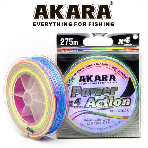 Шнур Akara Power Action X-4 Multicolor 275 м 0,40 фото 2