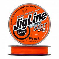 Шнур JigLine Super Cast 0,21 мм, 18 кг, 100 м, оранжевый/фиолетовый